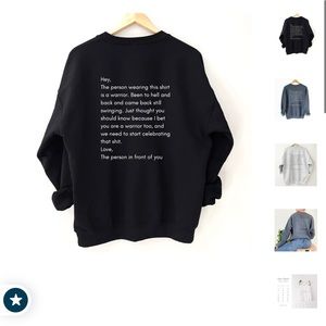 NWT Glass House Goods SHE'S A WARRIOR- Sweatshirt - Size Small